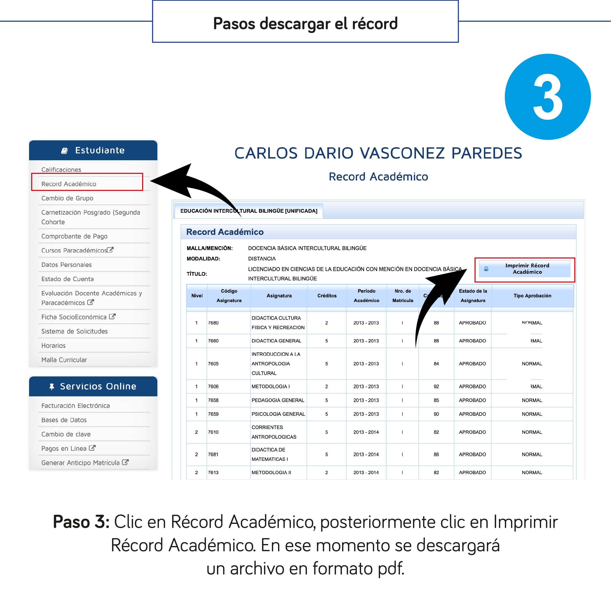 Descargar Récord Académico